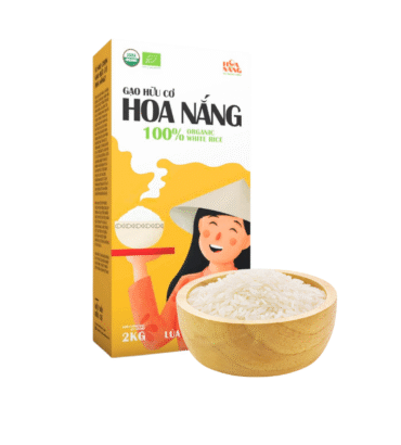 Gạo hữu cơ Hoa Nắng lúa chín vàng hộp 2 kg