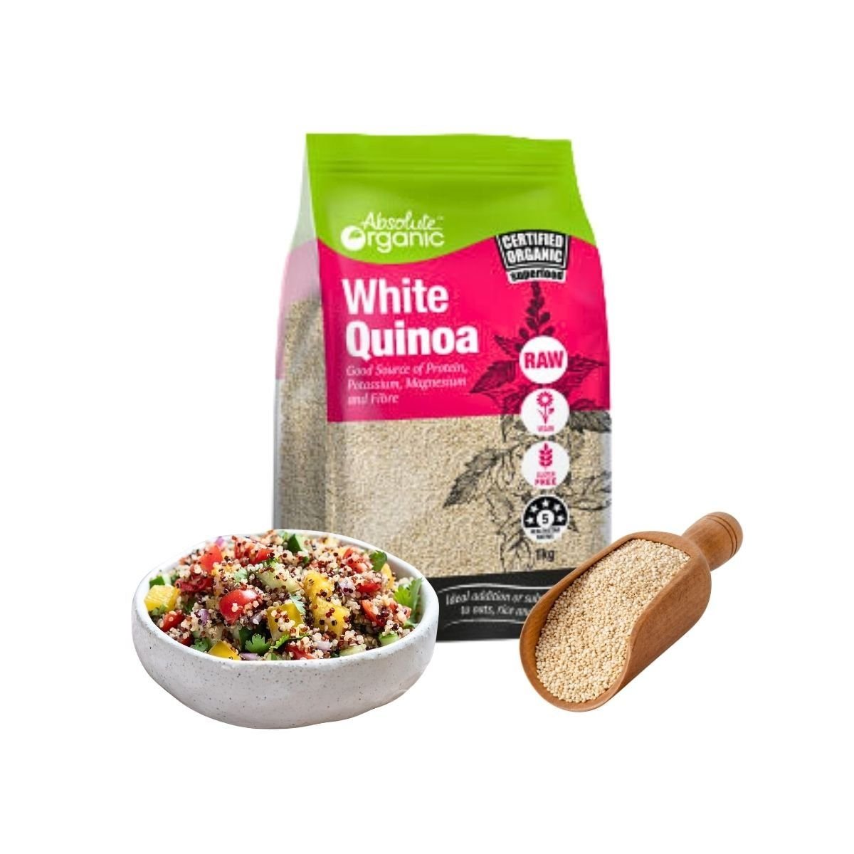 Hạt diêm mạch trắng hữu cơ Absolute 1 kg